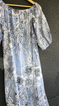 Blue and white dress
