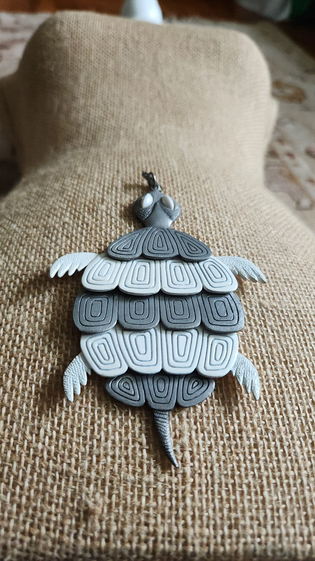 Gray turtle pendant