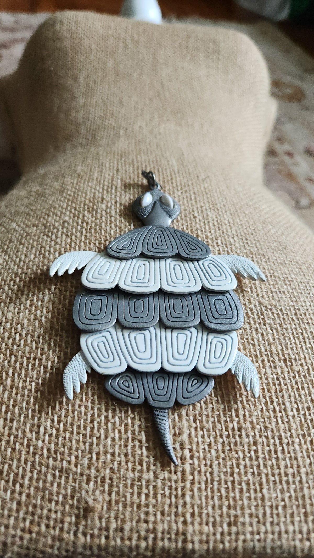 Gray turtle pendant