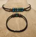 Blue and green necklace and braclet