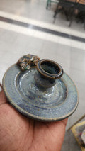 Blue candle holder