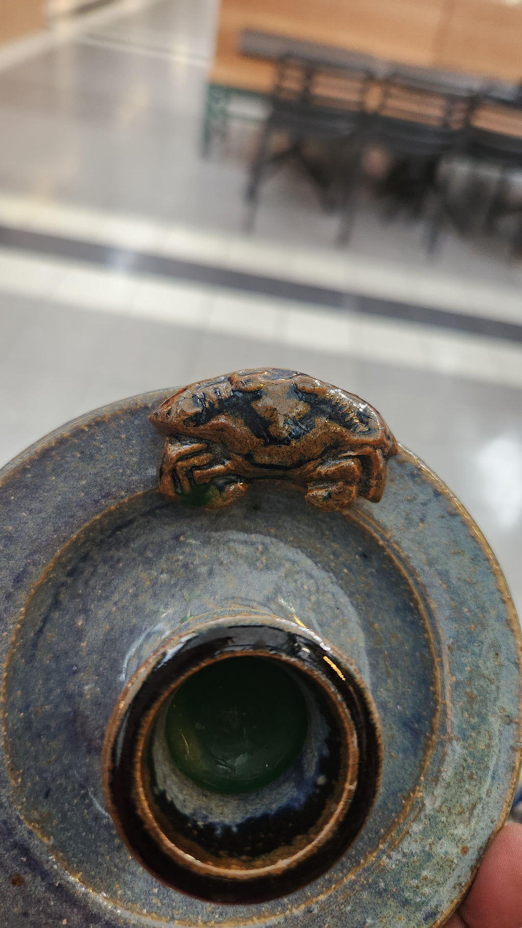Blue candle holder