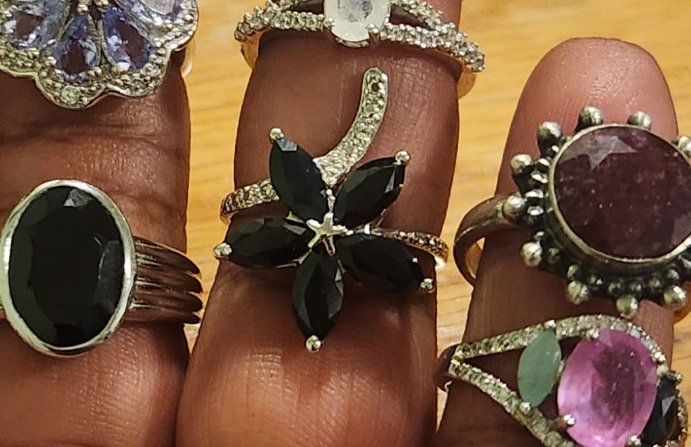 Dark gemstone ring
