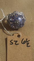 Purple flower ring sterling silver