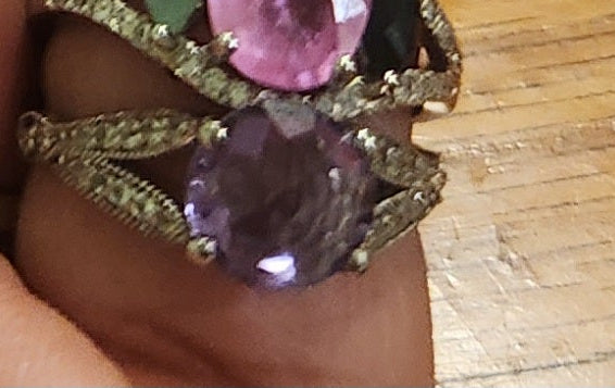 Purple gemstone silver ring